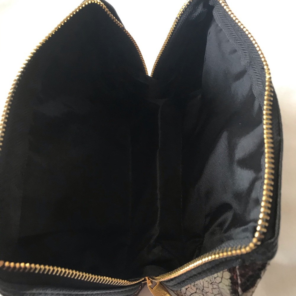 Lord & Taylor Brown Crackle Makeup Bag - Picture 4 of 5